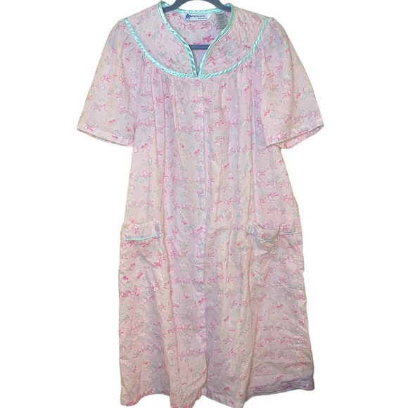 Vintage Morning Glory pastel night gown size M - Picture 1 of 5